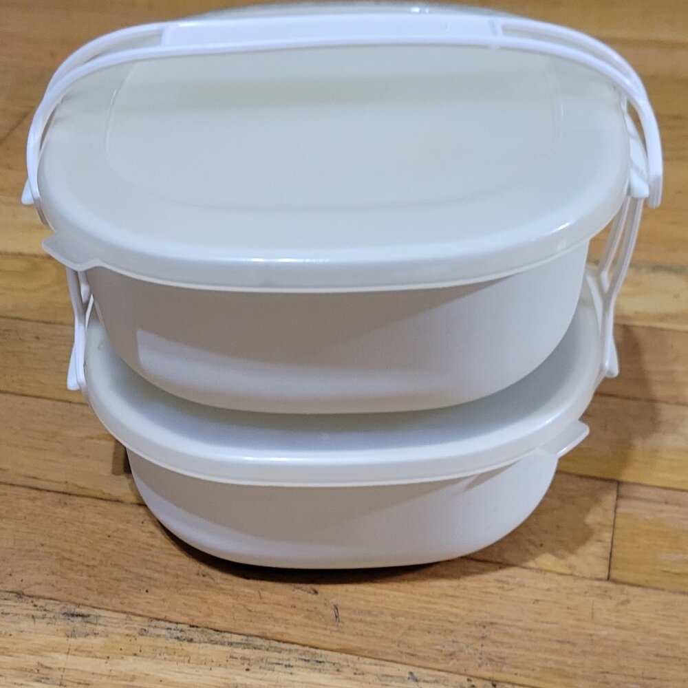 vintage eagle superseal two stack containers with carry strap